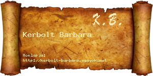 Kerbolt Barbara névjegykártya
